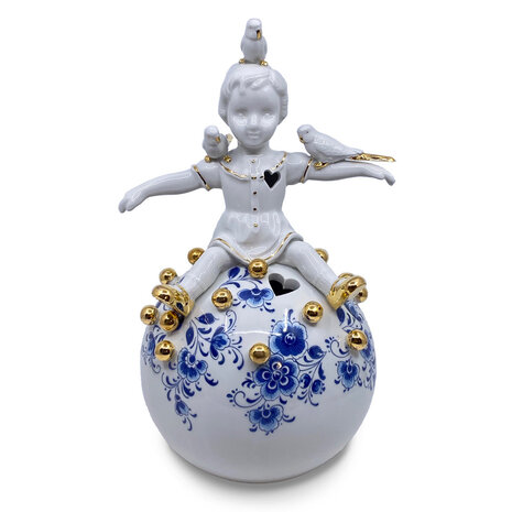 Lammers en Lammers - On top of the World Delfts Blauw Porselein 32cm