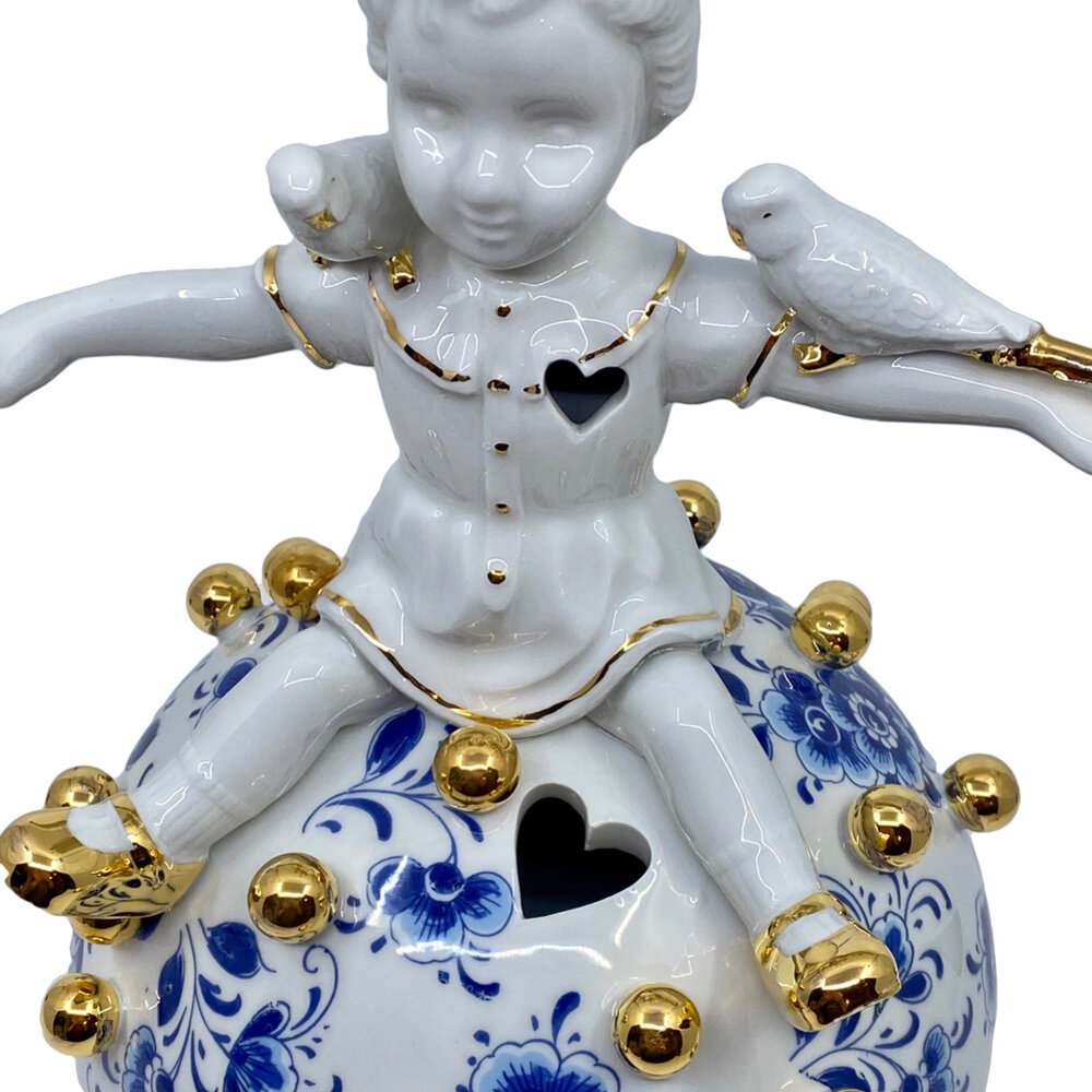 Lammers en Lammers - On top of the World Delfts Blauw Porselein 32cm