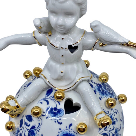 Lammers en Lammers - On top of the World Delfts Blauw Porselein 32cm