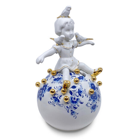 Lammers en Lammers - On top of the World Delfts Blauw Porselein 32cm