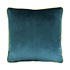 Sierkussen Petrol Fluweel 45x45cm gouden bies Sierkussen Petrol Fluweel 45x45cm gouden bies
