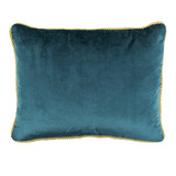 Melting Pot - Sierkussen Petrol Fluweel 45x35cm Gouden Bies Melting Pot - Sierkussen Petrol Fluweel 45x35cm Gouden Bies