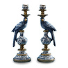 Werns - Kandelaar Papegaai Blauw 14×40cm – Links / Rechts
