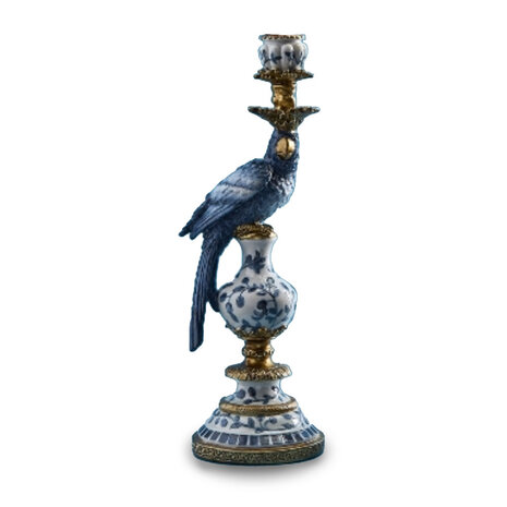 Werns - Kandelaar Papegaai Blauw 14×40cm – Links / Rechts