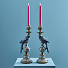 Werns - Kandelaar Papegaai Blauw 14x40cm in 2 vormen Werns - Kandelaar Papegaai Blauw 14x40cm in 2 vormen