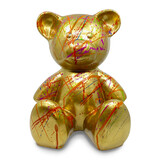 Melting Pot - Beeld Design Teddy Beer Zittend Goud Splash Multicolor 30x32cm Melting Pot - Beeld Design Teddy Beer Zittend Goud Splash Multicolor 30x32cm