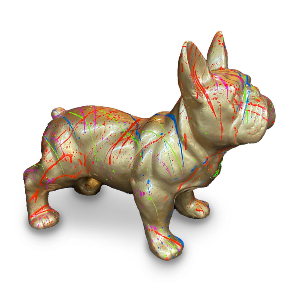 Melting Pot - Beeld Bulldog Goud Splash Multicolor 45x22x37cm Melting Pot - Beeld Bulldog Goud Splash Multicolor 45x22x37cm