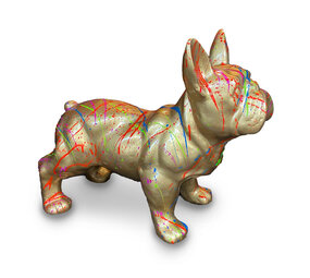Melting Pot - Beeld Bulldog Goud Splash Multicolor 45x22x37cm Melting Pot - Beeld Bulldog Goud Splash Multicolor 45x22x37cm