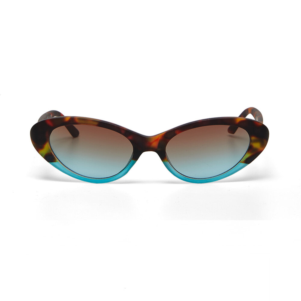 Okkia - Zonnebril LINA Small Cat Eye Havana Blue OK029-HB Okkia - Zonnebril LINA Small Cat Eye Havana Blue OK029-HB