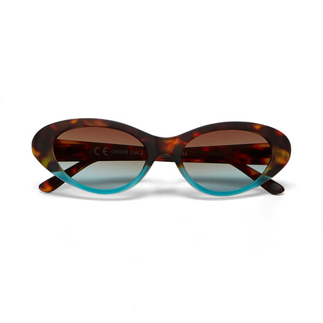 Okkia - Zonnebril LINA Small Cat Eye Havana Blue OK029-HB Okkia - Zonnebril LINA Small Cat Eye Havana Blue OK029-HB