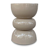 Melting Pot - Bijzettafel & Kruk Taupe Metaal 32x43cm Melting Pot - Bijzettafel & Kruk Taupe Metaal 32x43cm