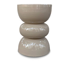 Melting Pot - Bijzettafel & Kruk Taupe Metaal 32x43cm Melting Pot - Bijzettafel & Kruk Taupe Metaal 32x43cm