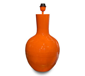 Colmore - Tafel Lamp Voet Papaya Emaille Metaal 31x57cm Colmore - Tafel Lamp Voet Papaya Emaille Metaal 31x57cm