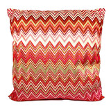 Colmore - Sierkussen Chevron Rood Multicolor Katoen 50x50cm Colmore - Sierkussen Chevron Rood Multicolor Katoen 50x50cm