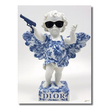 Melting Pot - Glasschilderij Engeltje Delfts Blauw Dior 60x80cm Melting Pot - Glasschilderij Engeltje Delfts Blauw Dior 60x80cm