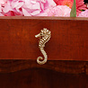 Doing Goods - Ladeknop Pippa Seahorse Messing 3x7cm rechts