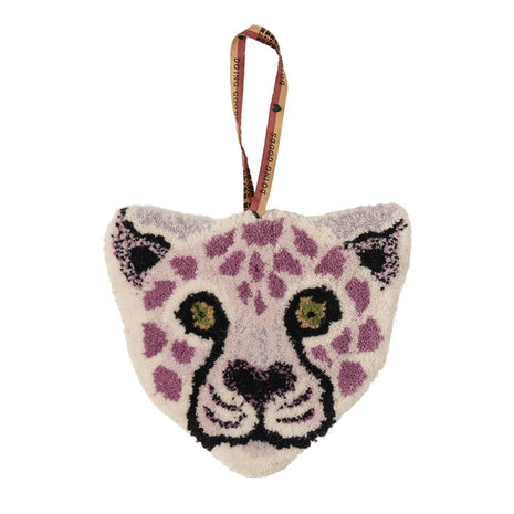 Doing Goods - Hanger Lilly Luipaard Lila Wol 21x18cm