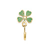 Doing Goods - Wandhaakje Lucky Clover Groen Messing 3x5cm