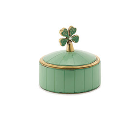 Doing Goods - Sieraaddoosje Lucky Clover Groen Messing 7x6cm Doing Goods - Sieraaddoosje Lucky Clover Groen Messing 7x6cm