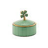 Doing Goods - Sieraaddoosje Lucky Clover Groen Messing 7x6cm