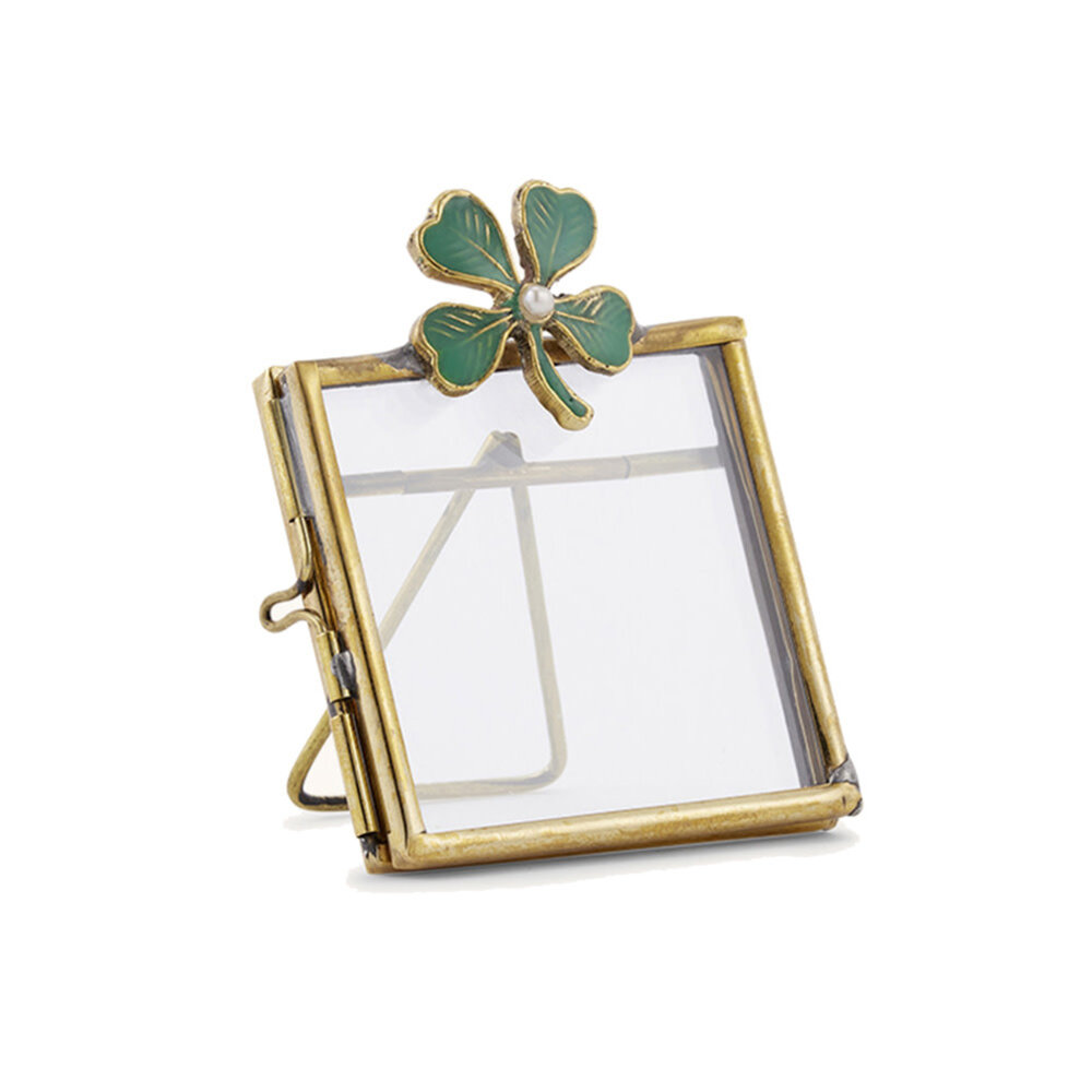 Doing Goods - Fotolijstje Lucky Clover Groen Messing 6x7cm - foto 5x5cm