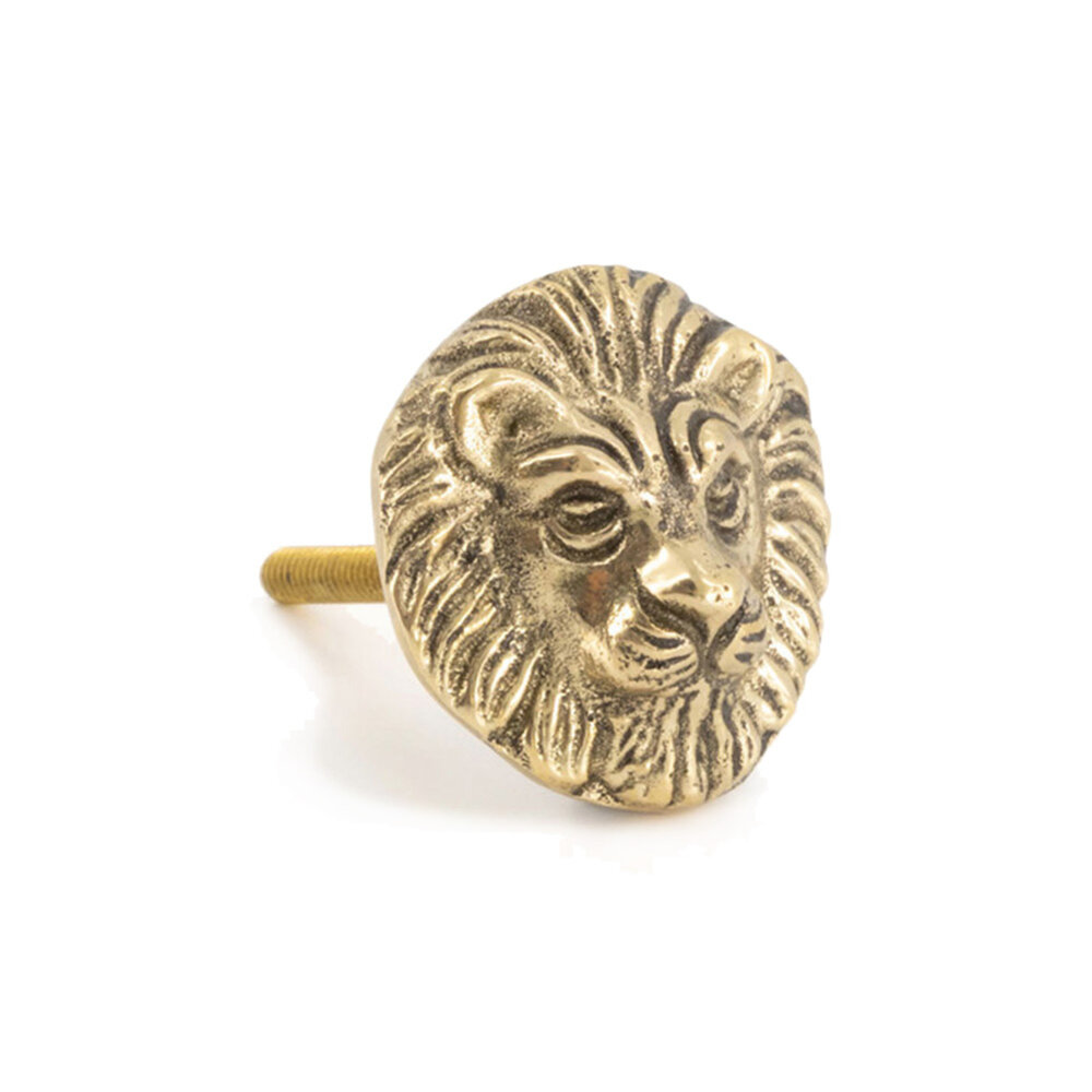 Doing Goods - Ladeknop Lovesome Lion Messing 6x7cm Doing Goods - Ladeknop Lovesome Lion Messing 6x7cm