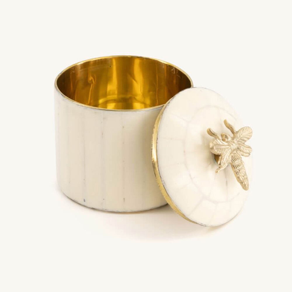 Doing Goods - Doosje Queen Bee Circus Wit Messing 9x11cm