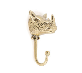 Doing Goods - Wandhaak Roger Rhino Messing 7x14cm