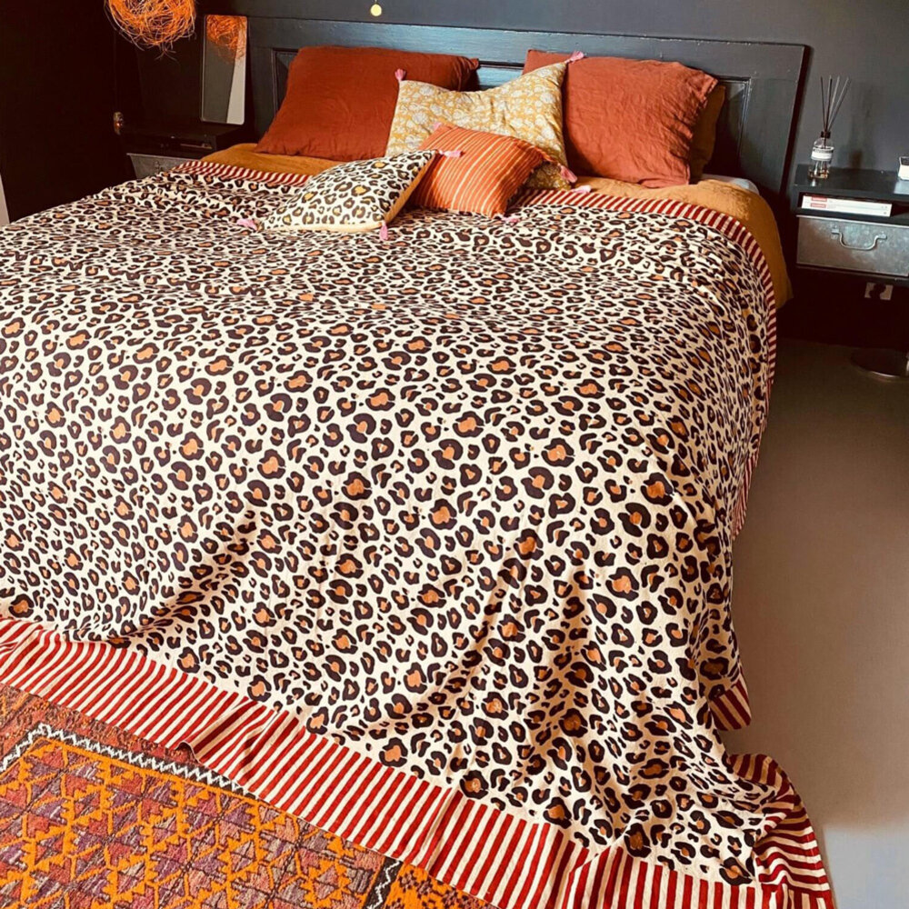 Doing Goods - Plaid & Kleed Leopard Katoen XL 240x280cm Doing Goods - Plaid & Kleed Leopard Katoen XL 240x280cm