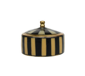 Doing Goods - Sieraaddoosje Chelsey Circus Zwart Beige Messing 7x5cm
