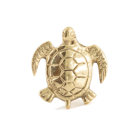 Doing Goods - Ladeknop Tommy Turtle Messing 4x6cm