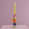Werns - Kandelaar met Fuchsia Papegaai op Oranje Olifant – Kleurrijke Kaarsenhouder 10 × 26 cm Werns - Kandelaar met Fuchsia Papegaai op Oranje Olifant – Kleurrijke Kaarsenhouder 10 × 26 cm