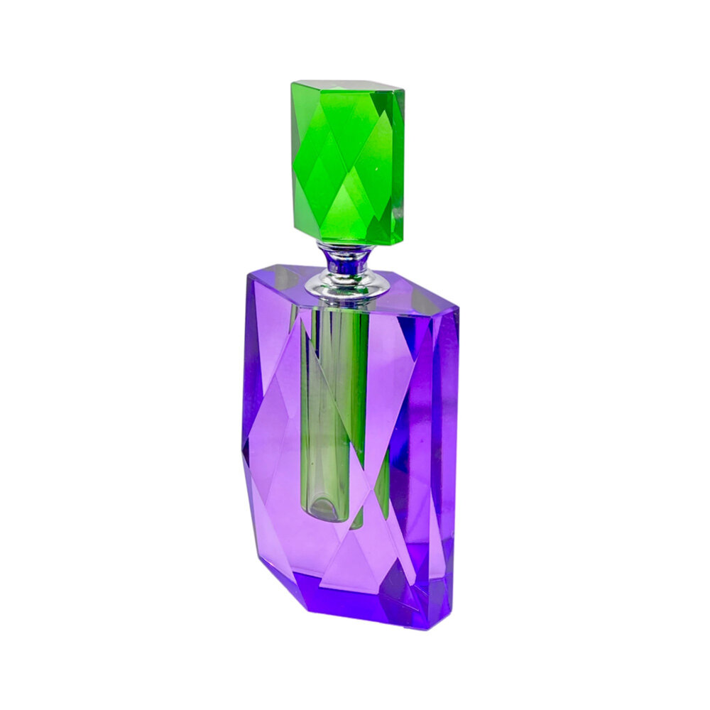 Colmore - Parfumfles Votief Groen Paars Kristal Glas 8x15x5cm Colmore - Parfumfles Votief Groen Paars Kristal Glas 8x15x5cm