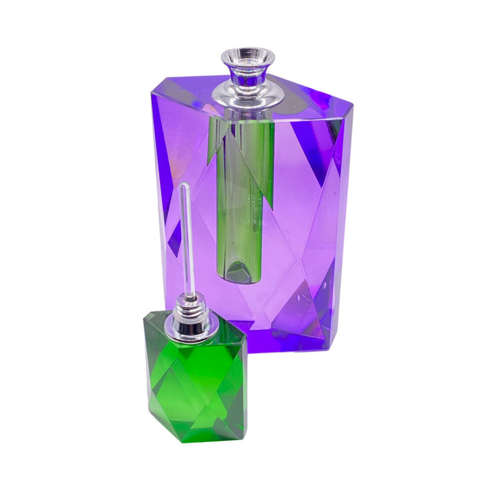 Colmore - Parfumfles Votief Groen Paars Kristal Glas 8x15x5cm Colmore - Parfumfles Votief Groen Paars Kristal Glas 8x15x5cm