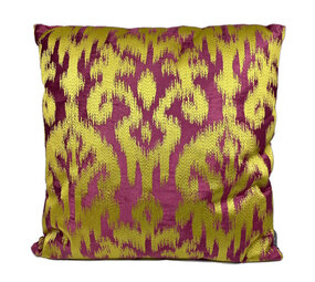 Colmore - Sierkussen Bordeaux Goud Glans Katoen 50x50cm Colmore - Sierkussen Bordeaux Goud Glans Katoen 50x50cm