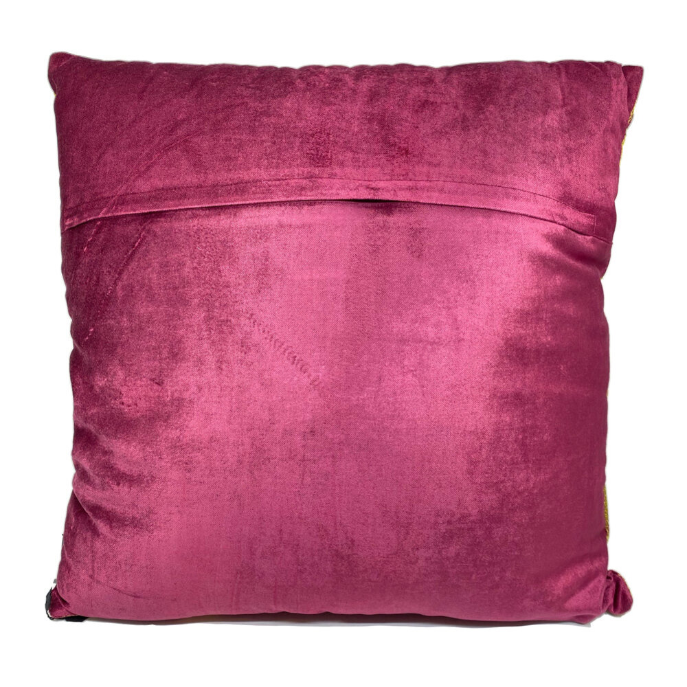 Colmore - Sierkussen Bordeaux Goud Glans Katoen 50x50cm Colmore - Sierkussen Bordeaux Goud Glans Katoen 50x50cm