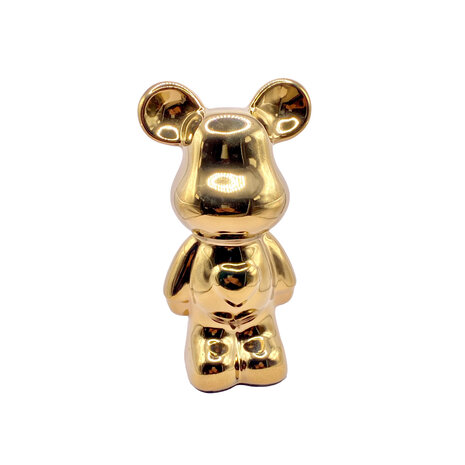 Melting Pot - Beeld Design Teddy Beer Glans Goud Keramiek 18cm