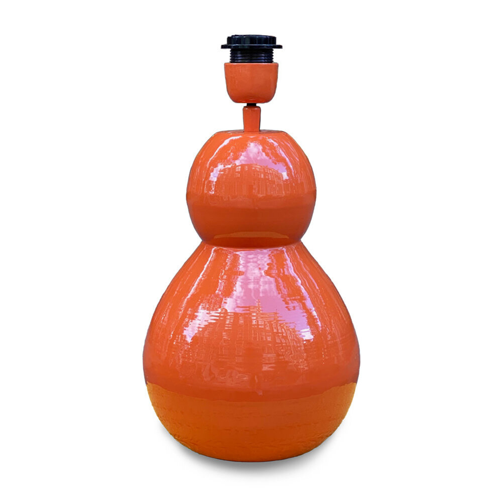 Colmore - Tafel Lamp Voet Bollen Papaya Emaille Metaal 21x40cm Colmore - Tafel Lamp Voet Bollen Papaya Emaille Metaal 21x40cm