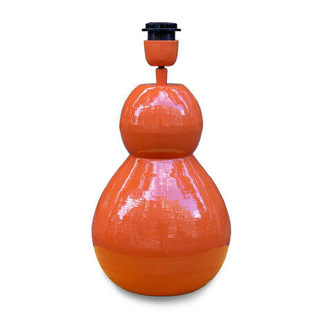Colmore - Tafel Lamp Voet Bollen Papaya Emaille Metaal 21x40cm Colmore - Tafel Lamp Voet Bollen Papaya Emaille Metaal 21x40cm