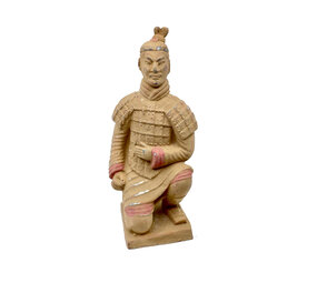 Melting Pot - Beeld Chinese Soldaat Knielend Terracotta 11x30cm Melting Pot - Beeld Chinese Soldaat Knielend Terracotta 11x30cm