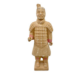 Melting Pot - Beeld Chinese Soldaat Staand Knot Terracotta 15x42cm Melting Pot - Beeld Chinese Soldaat Staand Knot Terracotta 15x42cm