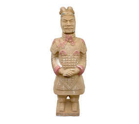 Melting Pot - Beeld Chinese Soldaat Staand Handen Gevouwen Terracotta 15x42cm Melting Pot - Beeld Chinese Soldaat Staand Handen Gevouwen Terracotta 15x42cm