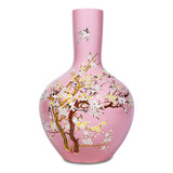 Melting Pot - Vaas Chinees Vogels Bloesem Roze Porselein 23x36cm