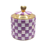 Melting Pot - Doosje Hart Paars-Wit Geblokt Messing 10x12cm Melting Pot - Doosje Hart Paars-Wit Geblokt Messing 10x12cm