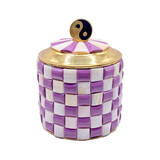 Melting Pot - Doosje Yin Yang Paars-Wit Geblokt Messing 10x16cm Melting Pot - Doosje Yin Yang Paars-Wit Geblokt Messing 10x16cm