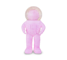 Donkey - Beeldje Astronaut met Sneeuwbol Roze 9x18cm Donkey - Beeldje Astronaut met Sneeuwbol Roze 9x18cm