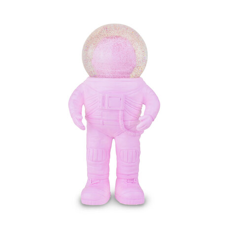 Donkey - Beeldje Astronaut met Sneeuwbol Roze 9x18cm