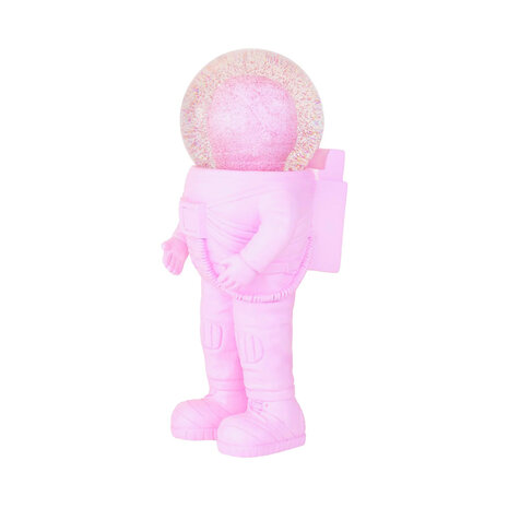 Donkey - Beeldje Astronaut met Sneeuwbol Roze 9x18cm