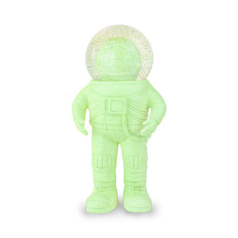 Donkey - Beeldje Astronaut met Sneeuwbol Groen 9x18cm