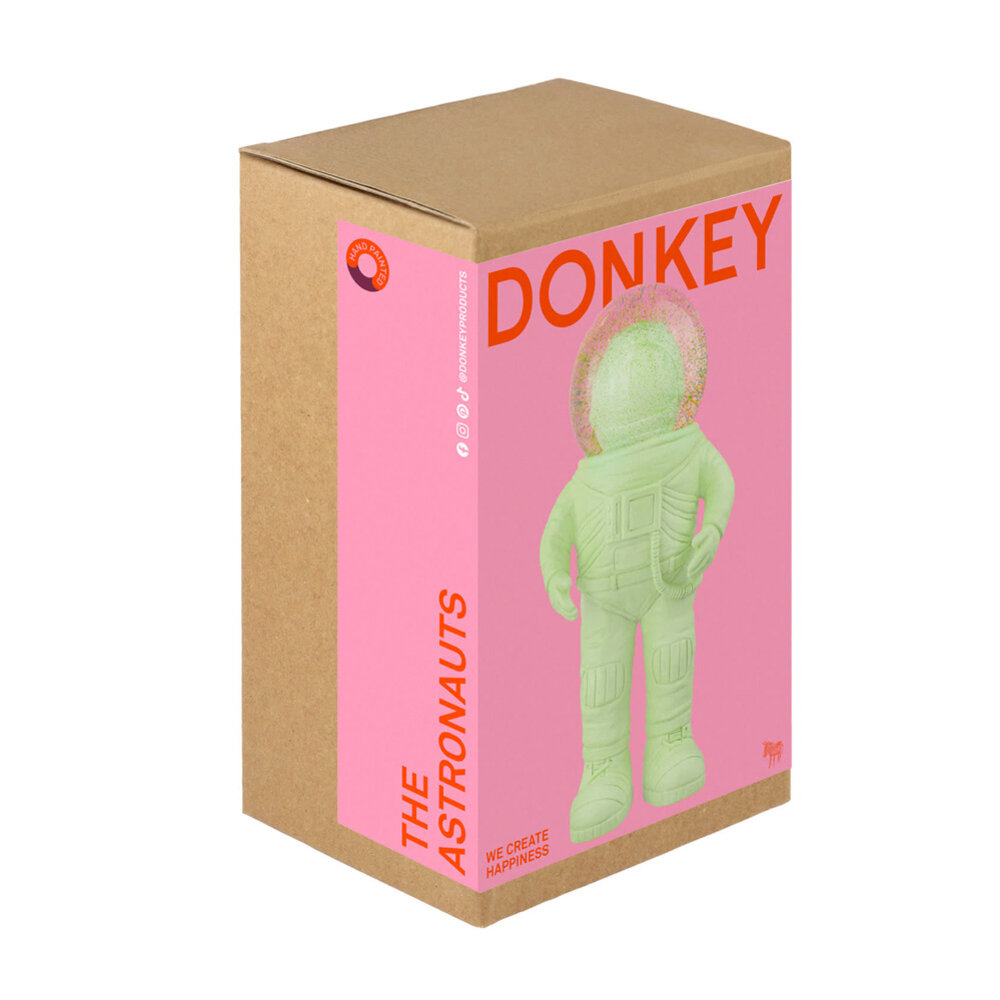 Donkey - Beeldje Astronaut met Sneeuwbol Groen 9x18cm